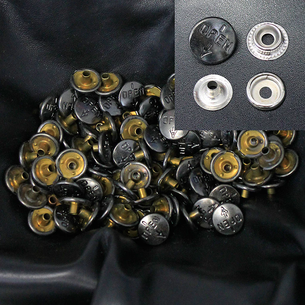 100 Sets (400 pcs) 'OPEN' Black Gunmetal Open Caps Line 24 #ZL24OPENK