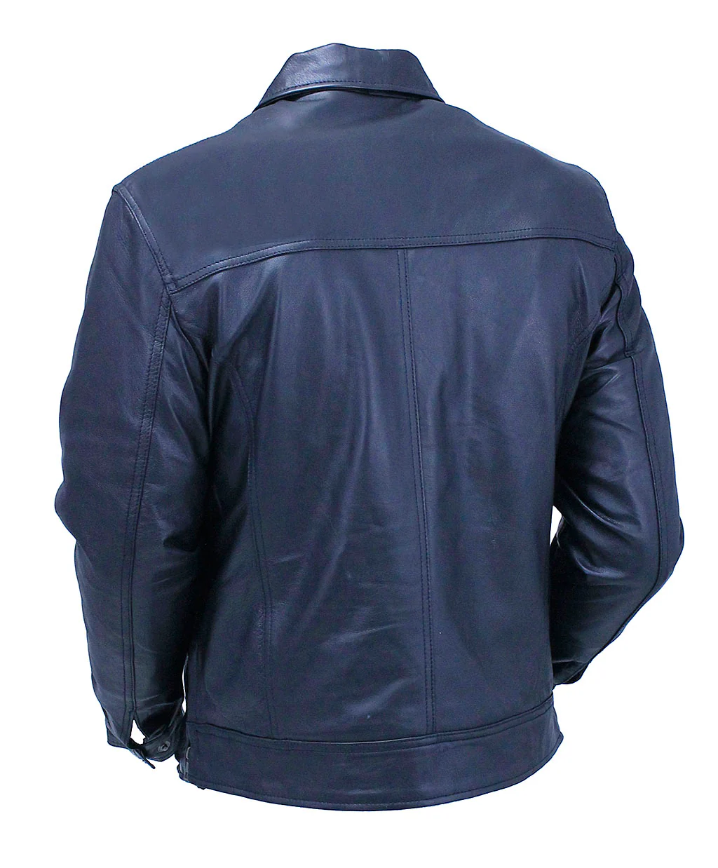 Classic 1950's Black Leather Jacket with Zip Out Lining #M1956GZK - Image 2