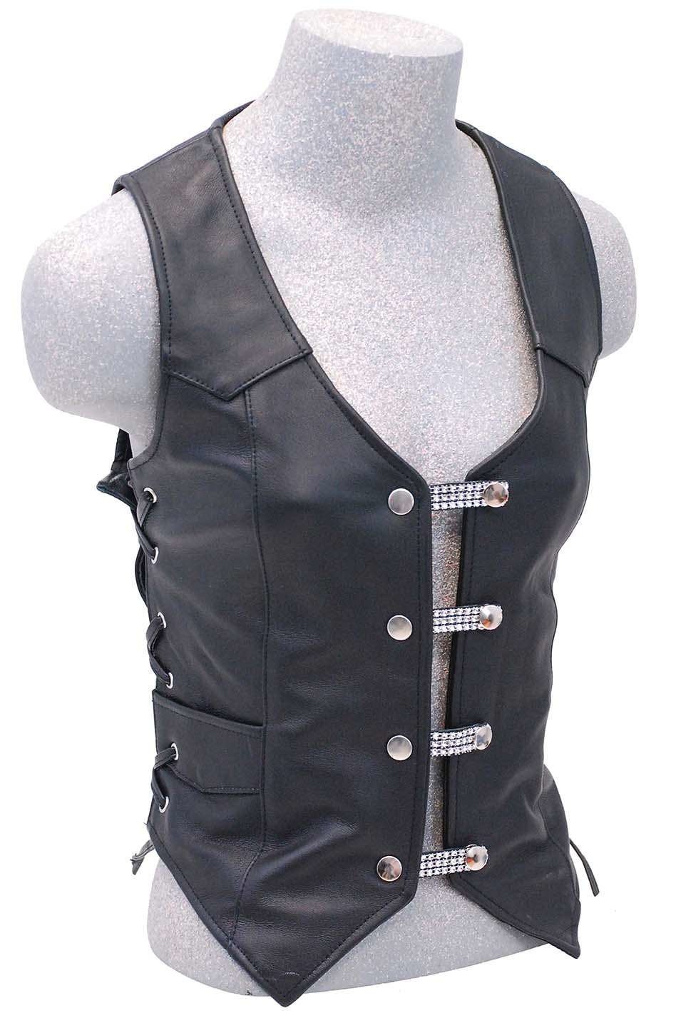 2.5'' Crystal & Leather Vest Extenders (set of 4) #VC14100SCK - Image 4
