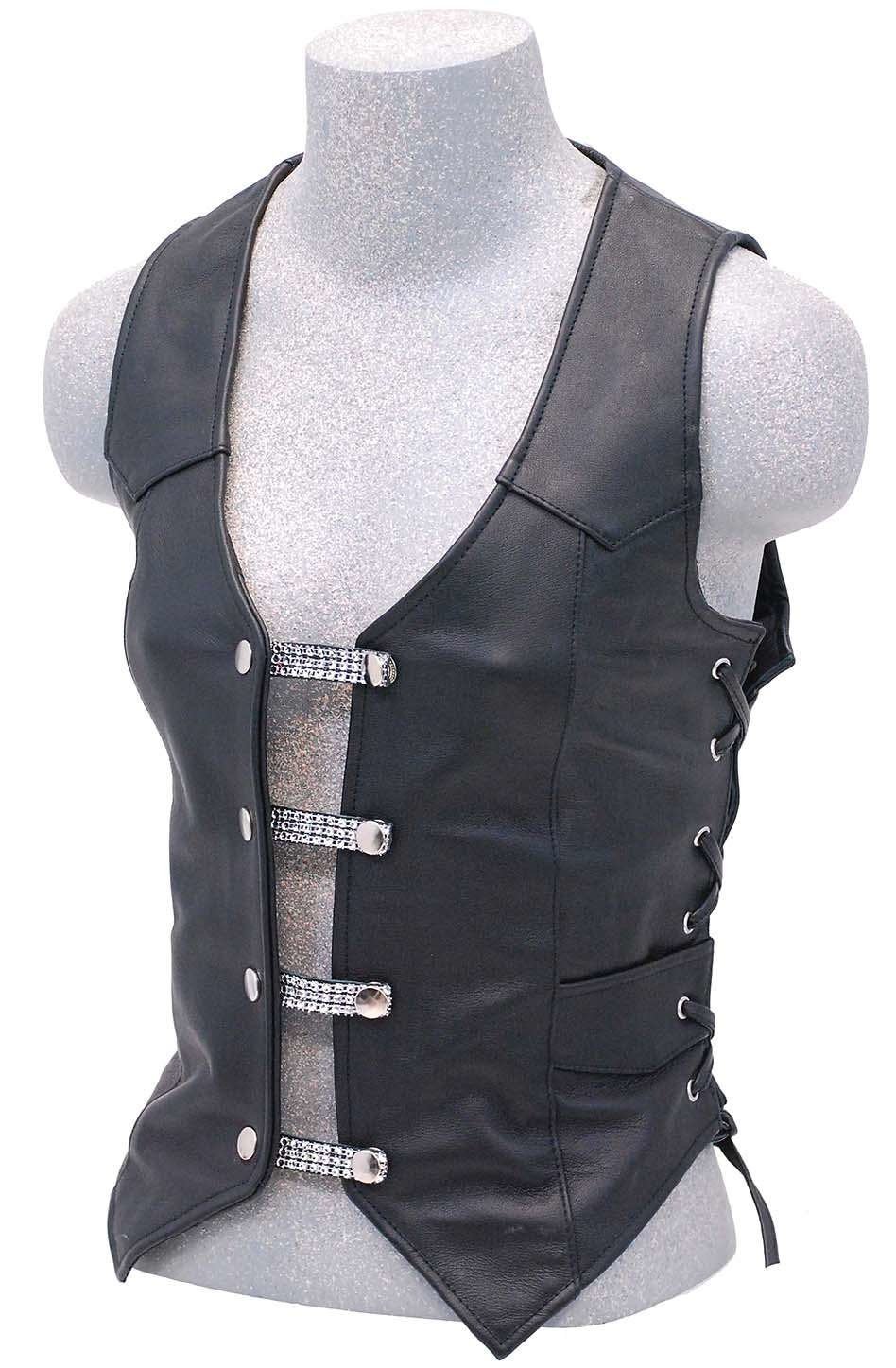 2.5'' Crystal & Leather Vest Extenders (set of 4) #VC14100SCK - Image 5