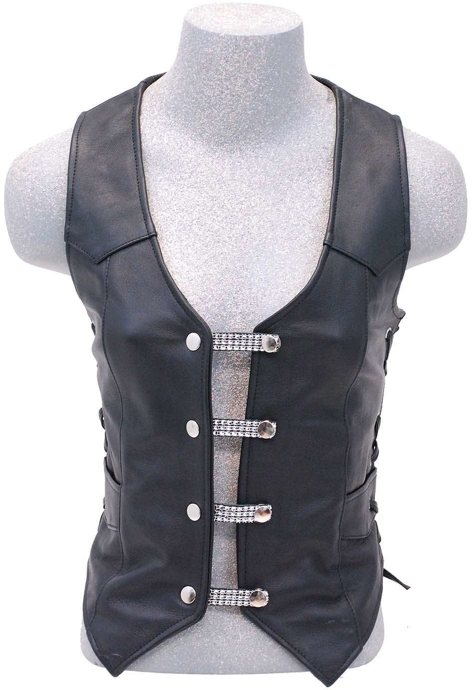 2.5'' Crystal & Leather Vest Extenders (set of 4) #VC14100SCK - Image 6