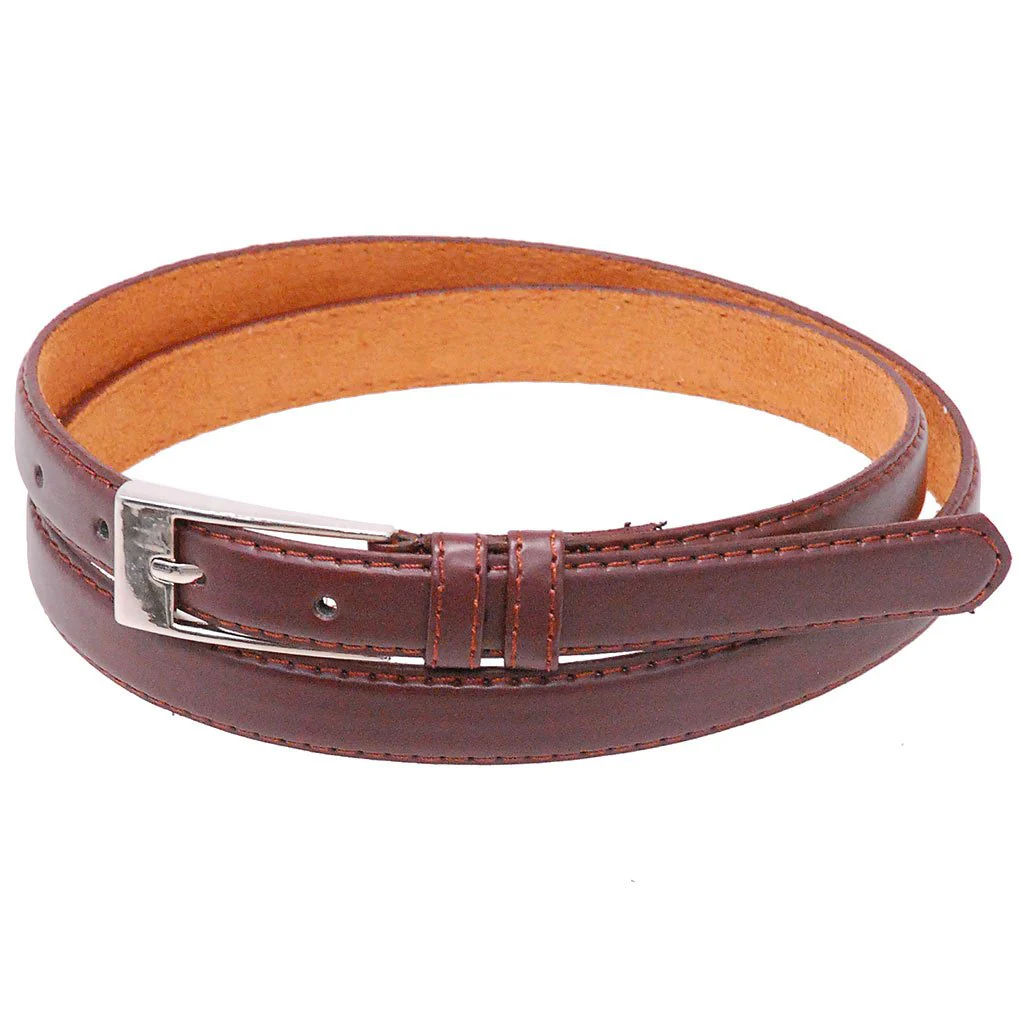 3/4" Narrow Brown Leather Belt #BT250N - Image 2