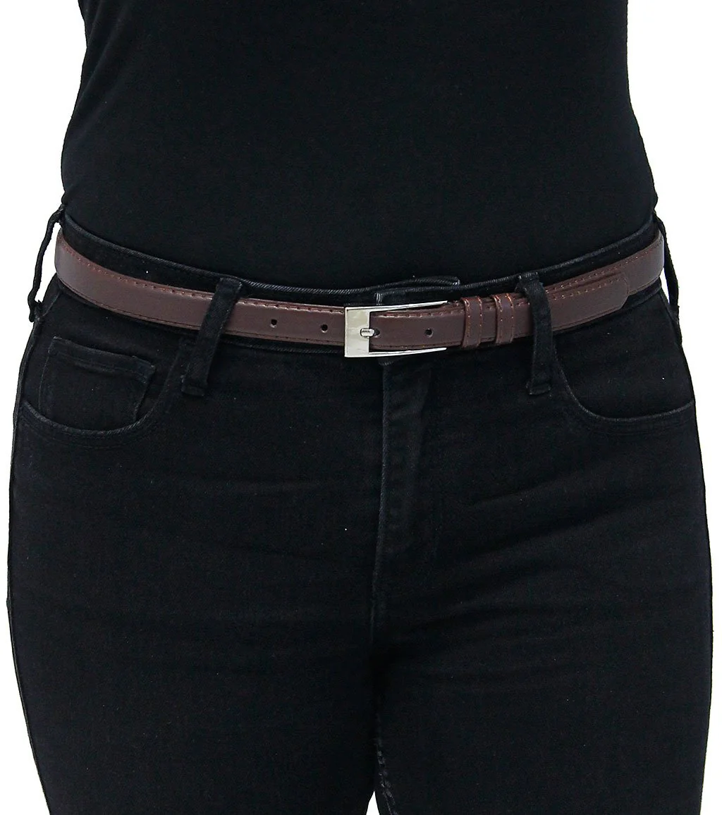 3/4" Narrow Brown Leather Belt #BT250N - Image 3