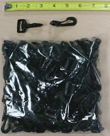 100 pcs 3/4'' Snap Clip Hook Black Plastic #ZHOOK3087K - Image 2