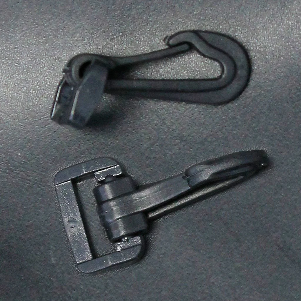 100 pcs 3/4'' Snap Clip Hook Black Plastic #ZHOOK3087K - Image 3