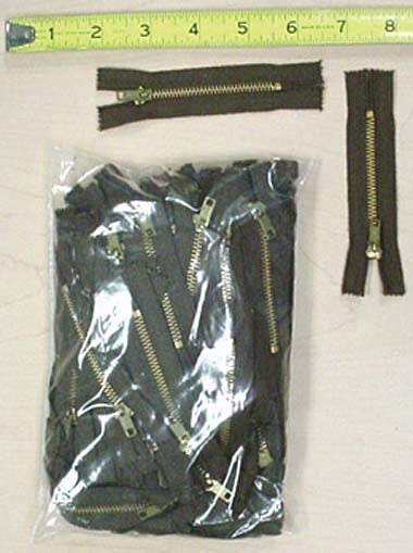 3" Jeans Zipper KGK #3 Brass Metal Closed End BROWN - 200 pc Bulk #ZZIP9413BRN - Image 2