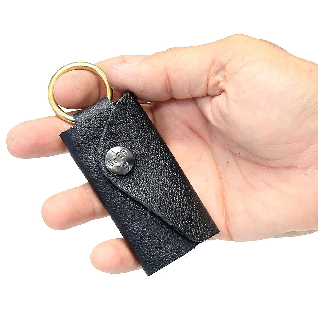 4 Key Leather Key Case with Finger Ring #AC22040GR - Image 3