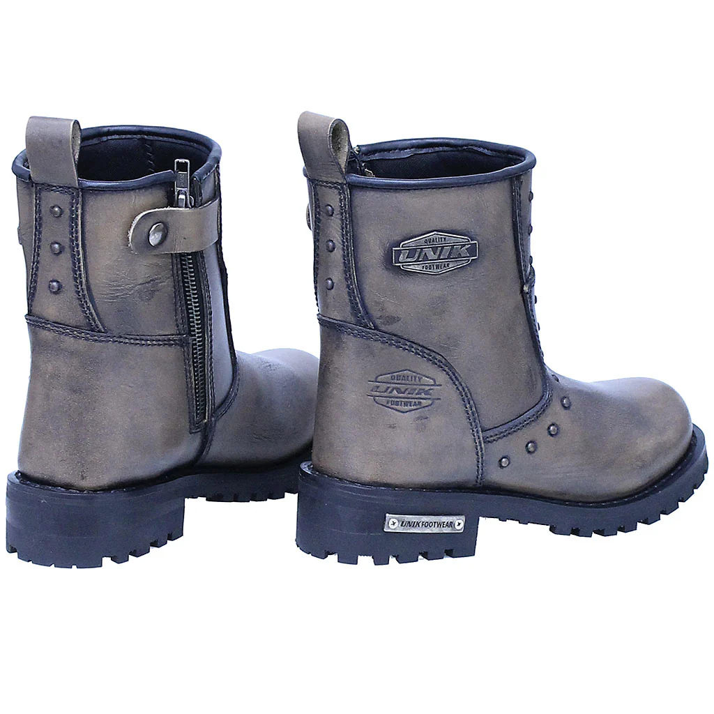 7 in Women's Brown Zip Studded Riding Boots #BL12007SZN - Image 2