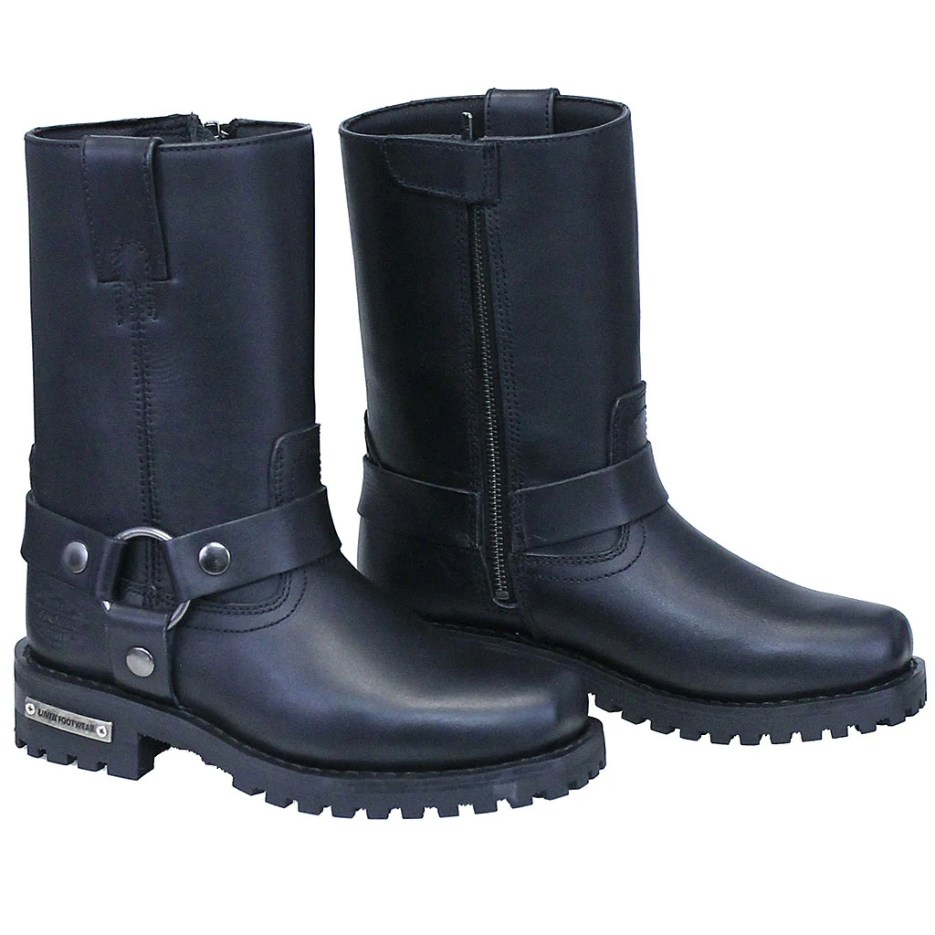 9 in Women's Classic Leather Harness Boots with Zipper #BL120110ZK - Image 4
