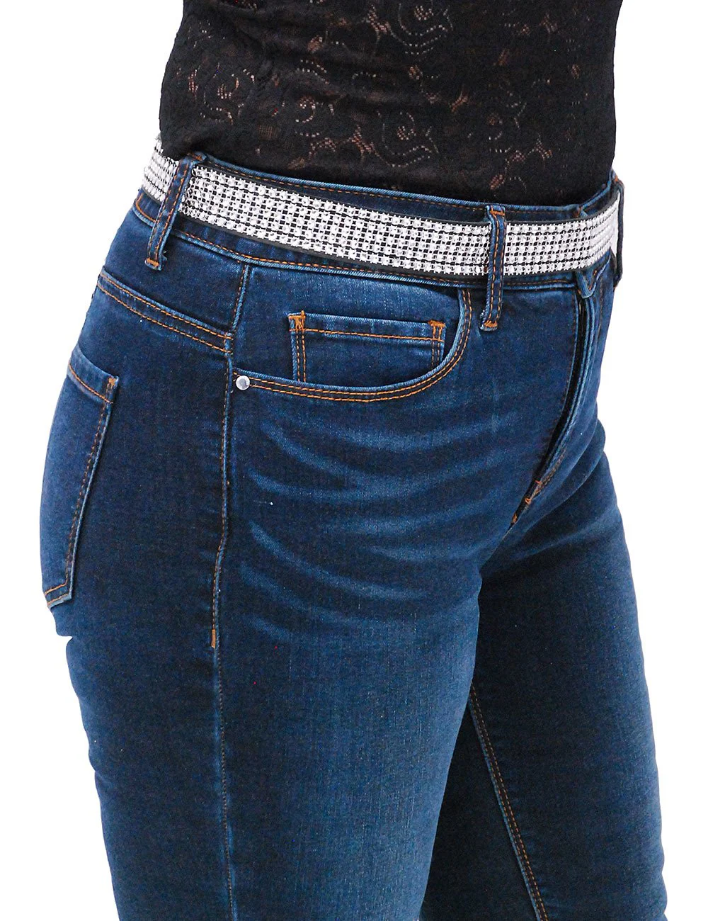 Adjustable 5 Row Simulated Crystal Belt #BT20015CRY () - Image 2