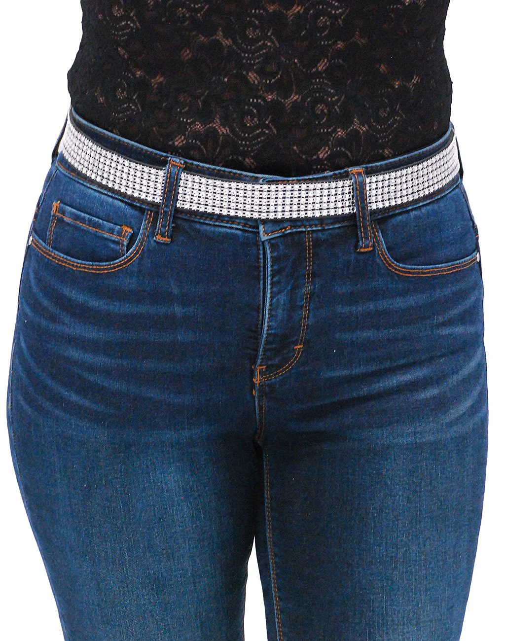Adjustable 5 Row Simulated Crystal Belt #BT20015CRY () - Image 3