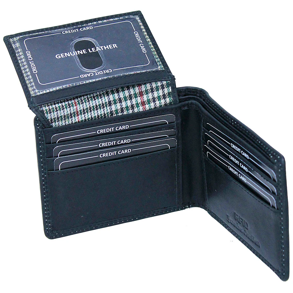 American flag RFID Bifold Leather Wallet in Black #WC040KFLAG - Image 3