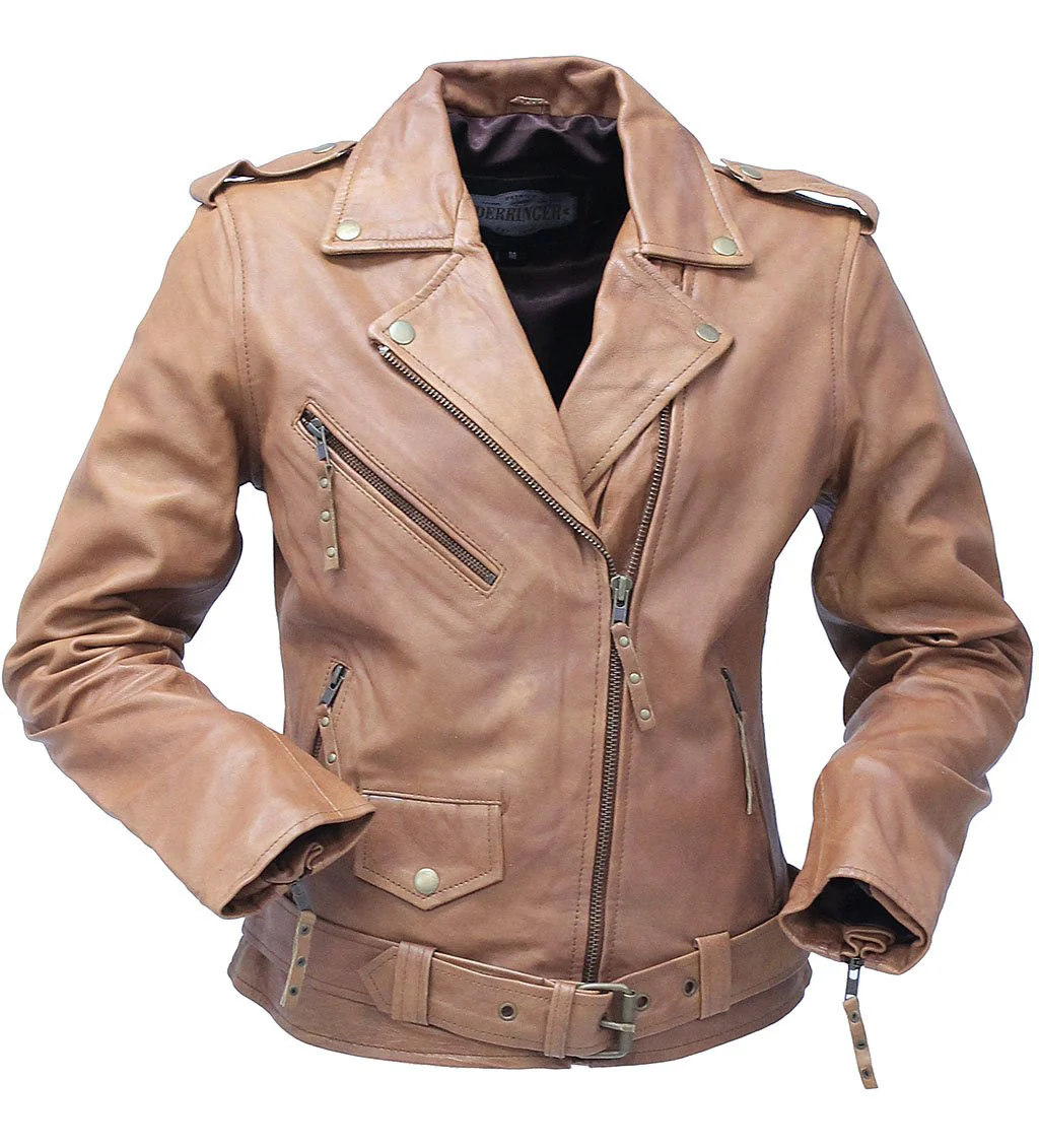 Arizona Brown Leather Motorcycle Jacket #LA68321N - Image 7