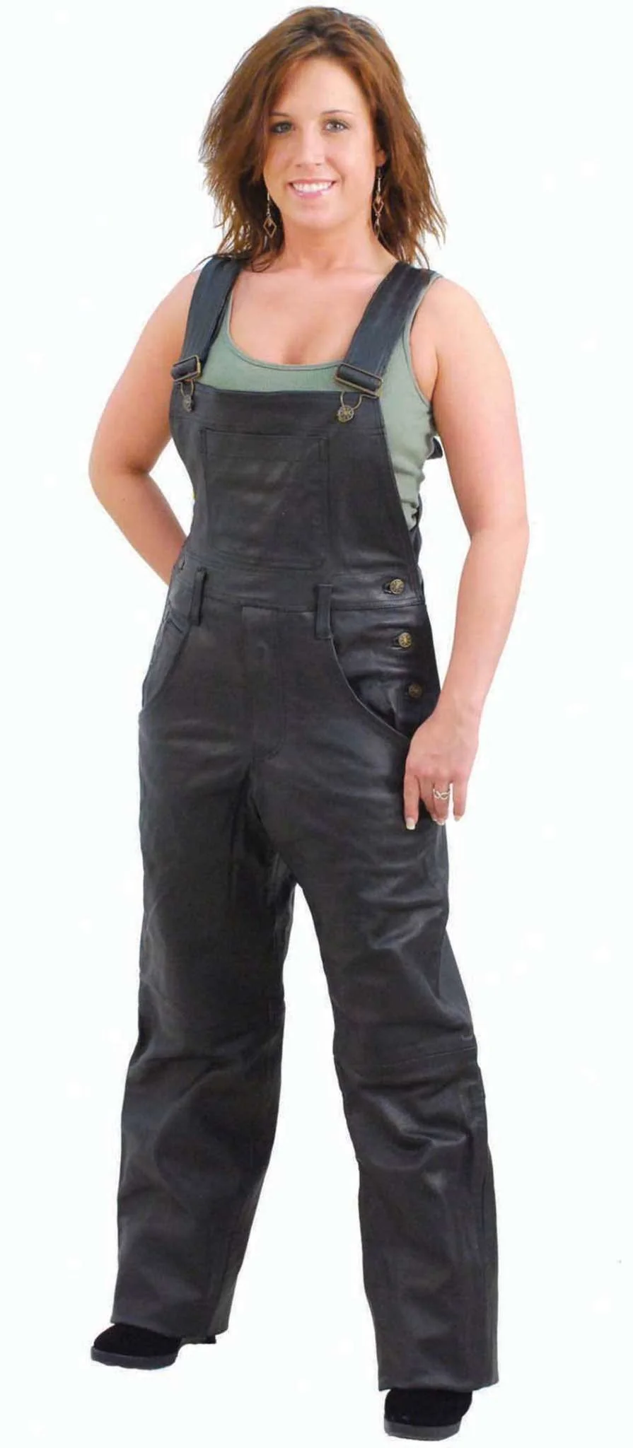 Biker Leather Bib Overalls #MP44K - Image 2