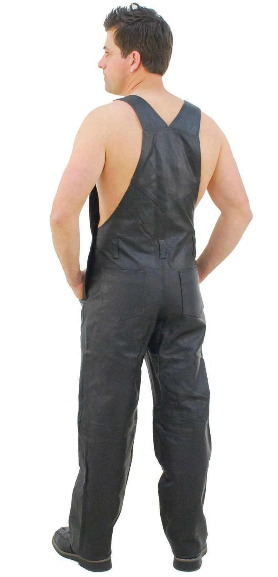 Biker Leather Bib Overalls #MP44K - Image 3