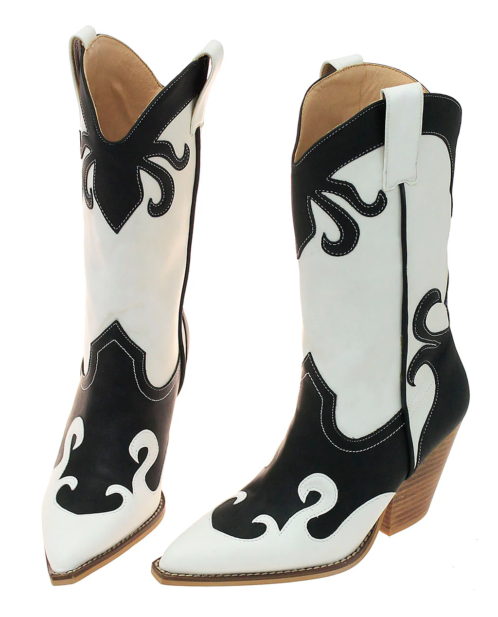 Black and White Holstein Cowgirl Boots #BLC10KW-UNIQ - Image 2