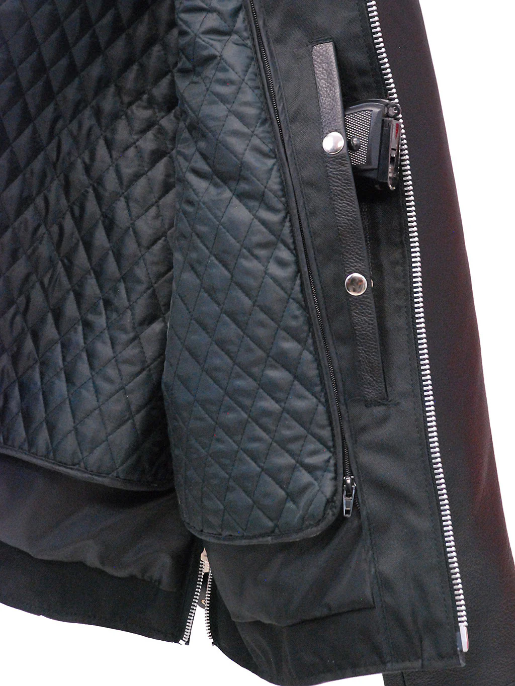 Black Cafe Racer Leather Motorcycle Jacket #M570Z - Image 4