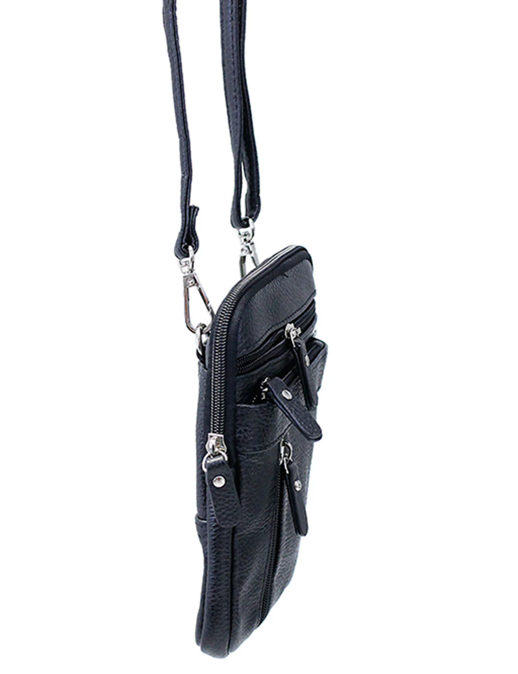 Black Cross Body Belt Pouch #P0180K - Image 3