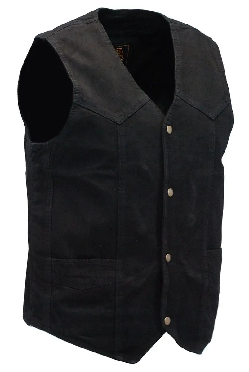 Black Denim Vest w/Large Inside Pockets #VMC42700K - Image 3