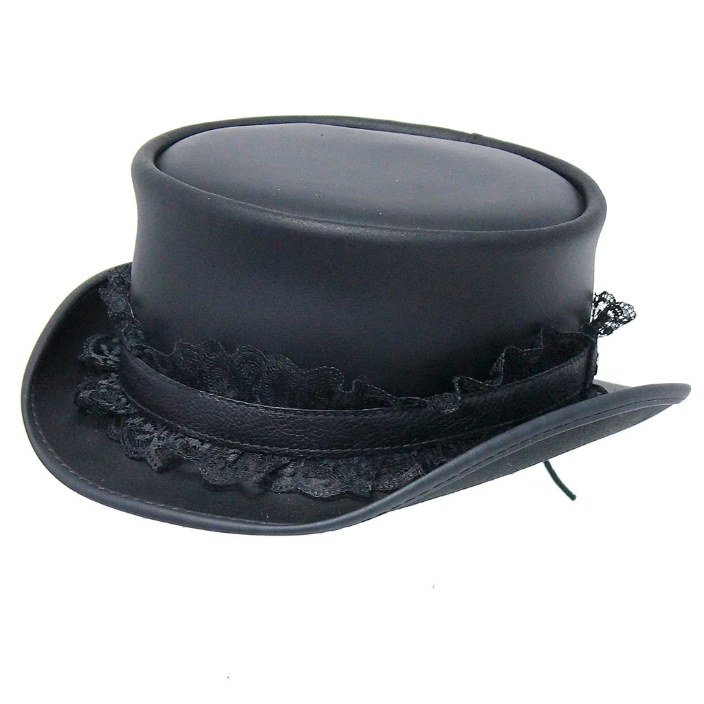 Black Leather and Lace Hatband #HB-LACEK ()