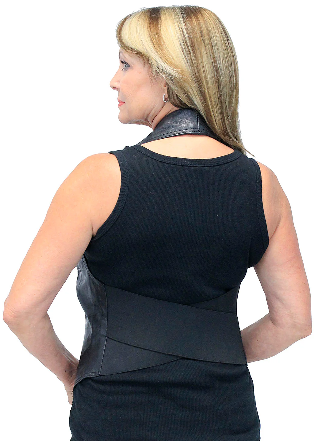 Black Leather Butterfly Collar Halter #LH11040ZK - Image 4