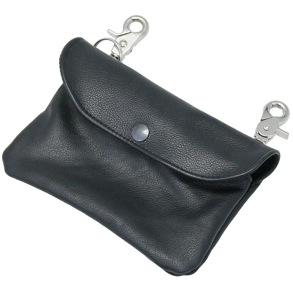 Black Leather Clip-On Hip Clip Bag #PKK13065K () - Image 2