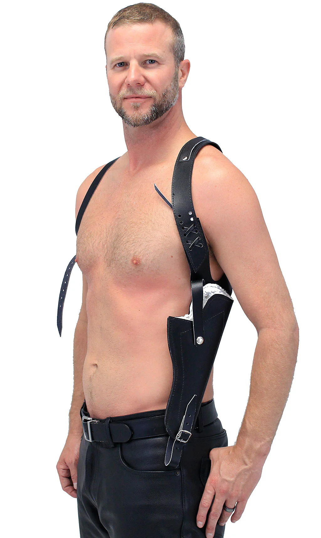 Black Leather Shoulder Holster #A358H - Image 5
