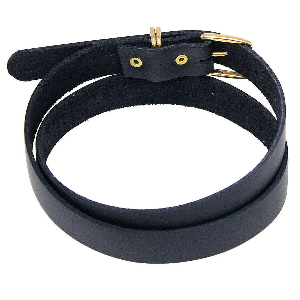 Black Narrow 1" Wide Leather Belt in Comfortable Cowhide #BT15000K (28-42) - Image 2