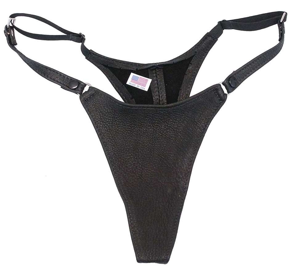 Black Snap Away Leather Thong #UGTB - Image 3