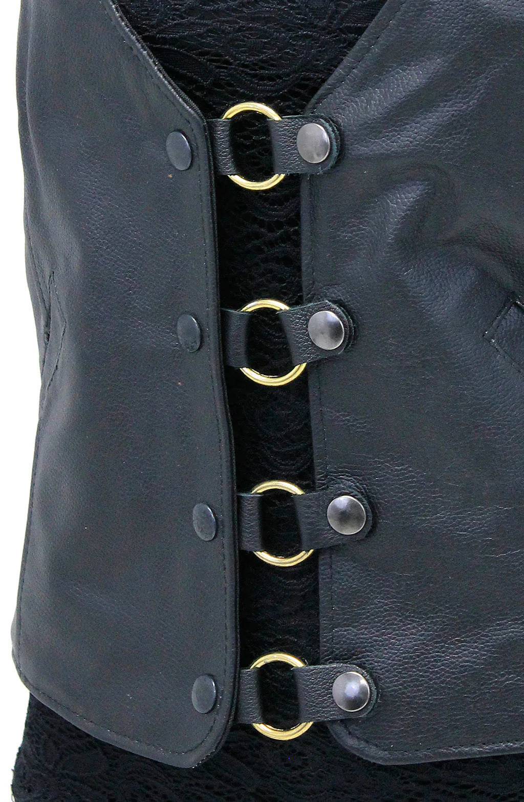 Black Snap Brass Ring Vest Extender #VC2204RK - Image 3