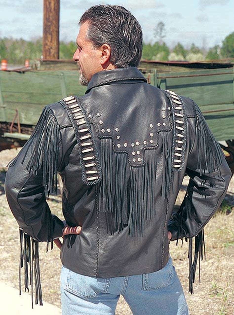 Bones & Braids Fringe Leather Jacket #M1706FBB - Image 3