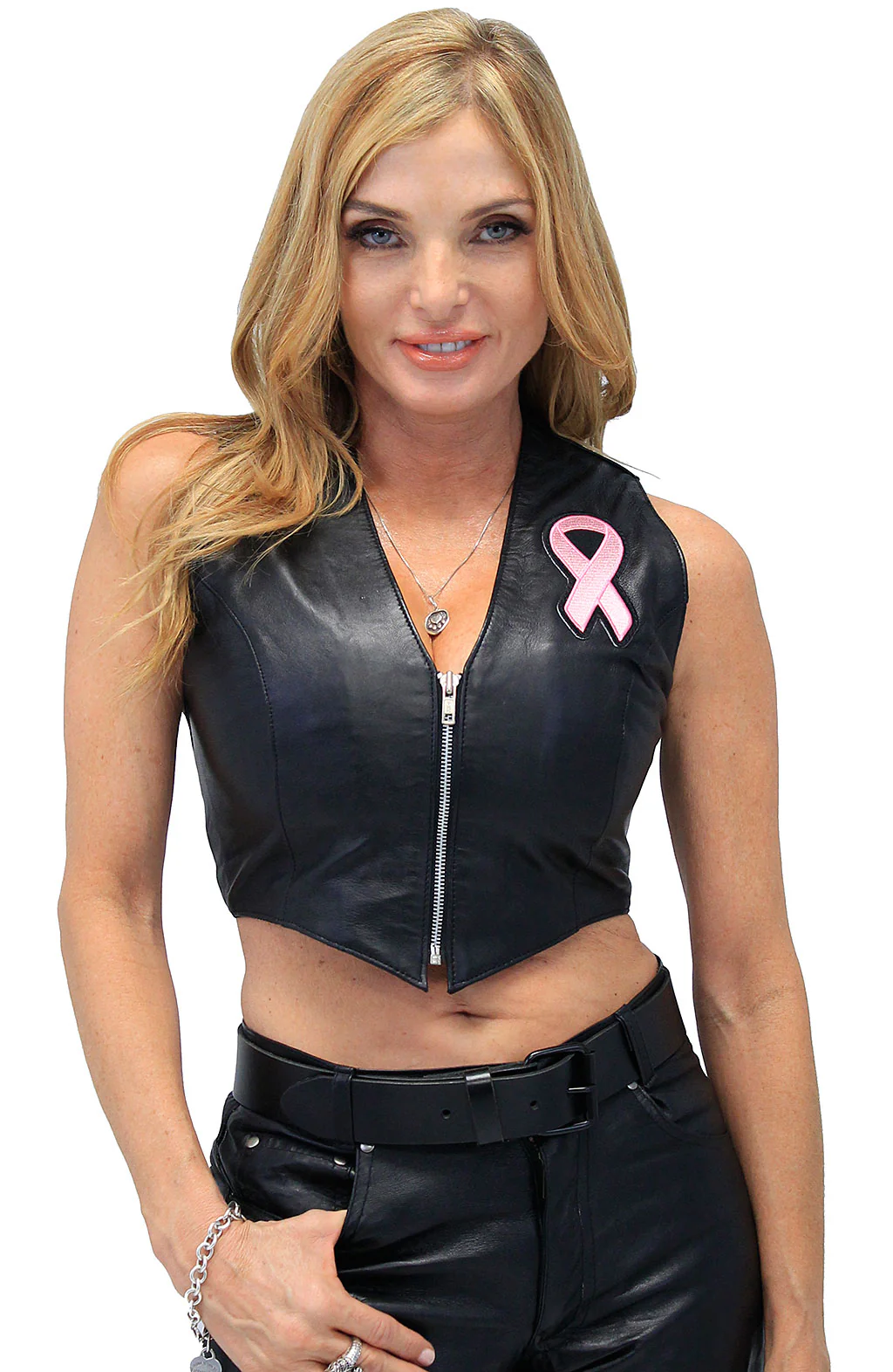 Breast Cancer Zipper Vest #VL3027RIB - Image 4