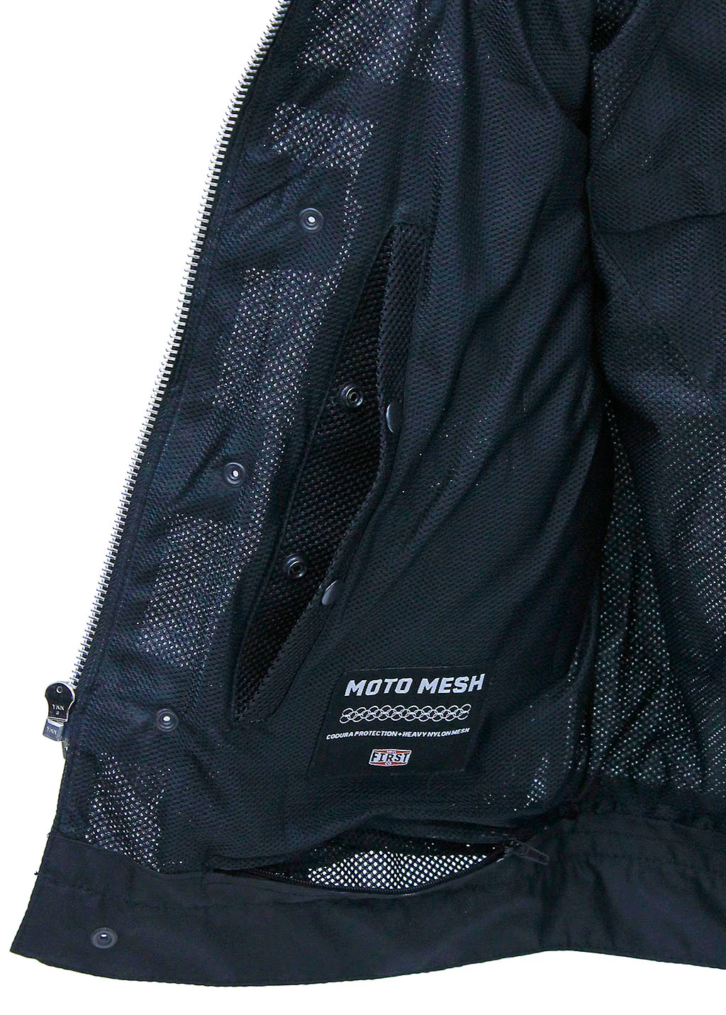Men's Black Moto Mesh Motorcycle Vest #VMC6890VGK - Image 7