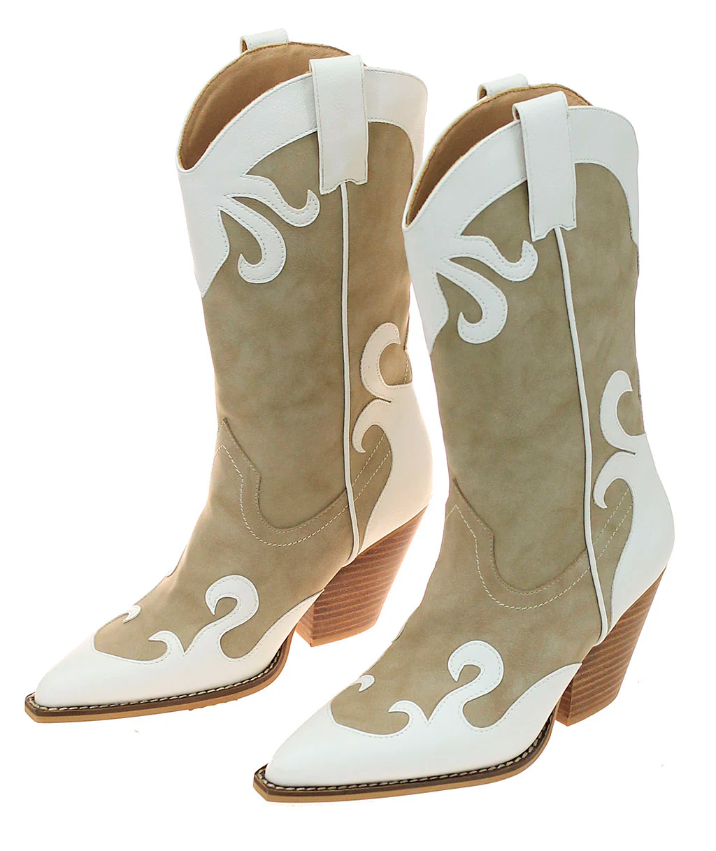 Brown and White Holstein Cowgirl Boots #BLC10NW-UNIQ