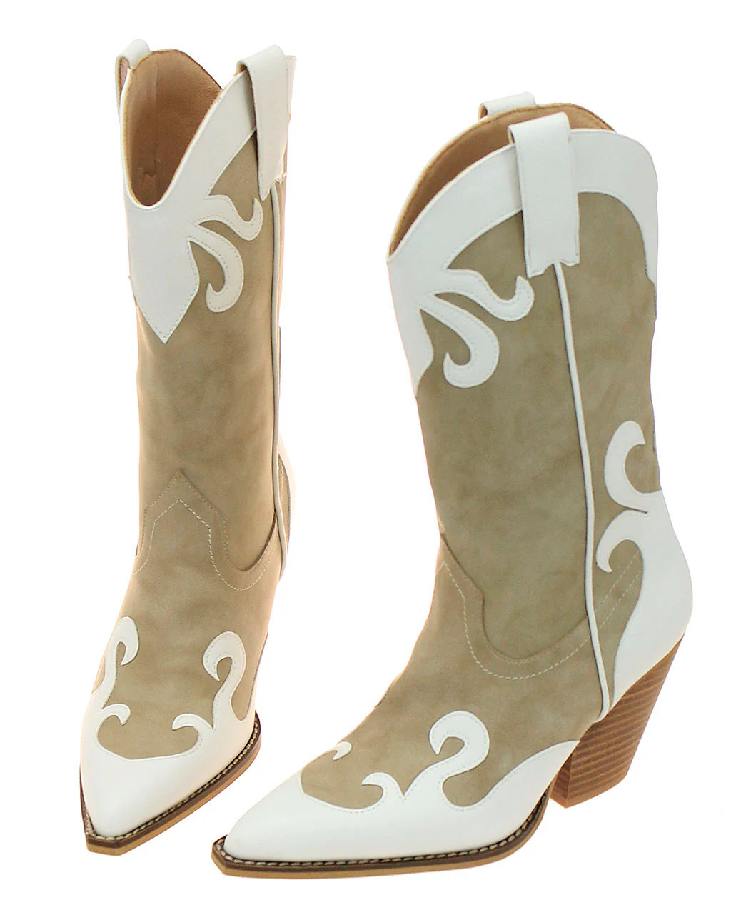 Brown and White Holstein Cowgirl Boots #BLC10NW-UNIQ - Image 2