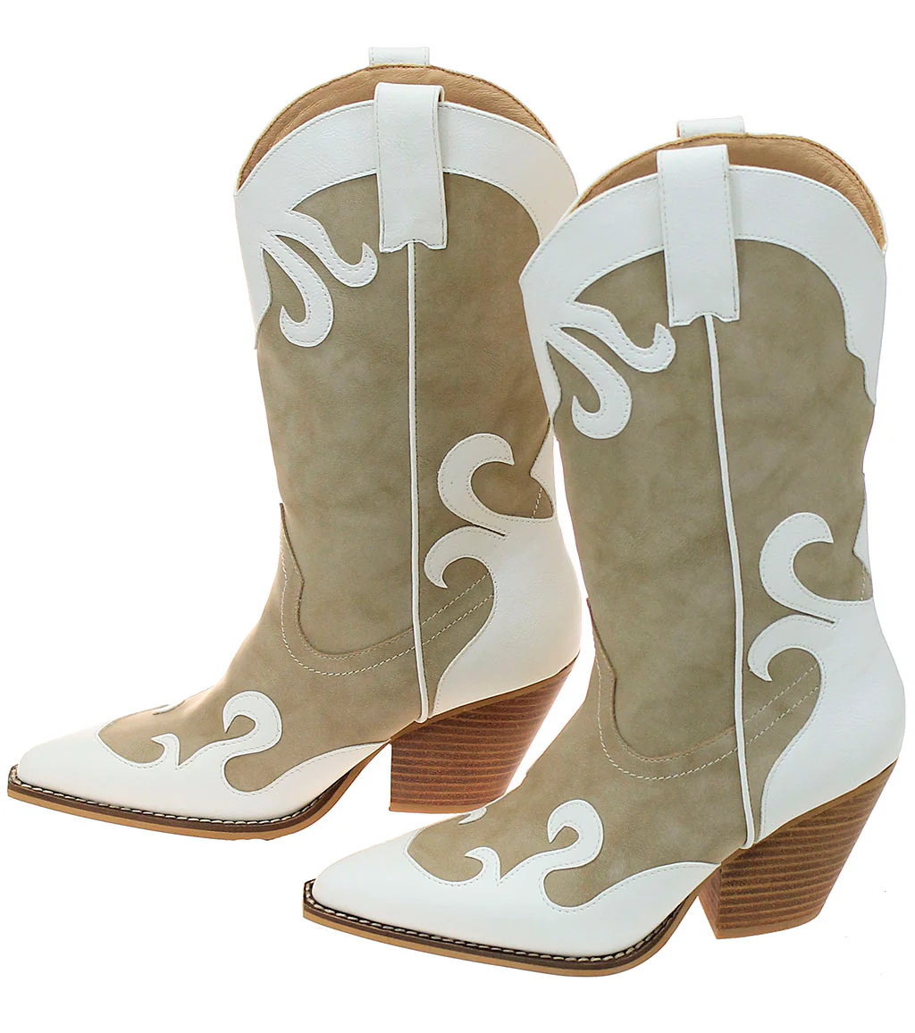 Brown and White Holstein Cowgirl Boots #BLC10NW-UNIQ - Image 3