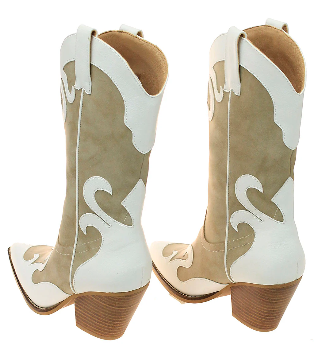 Brown and White Holstein Cowgirl Boots #BLC10NW-UNIQ - Image 4