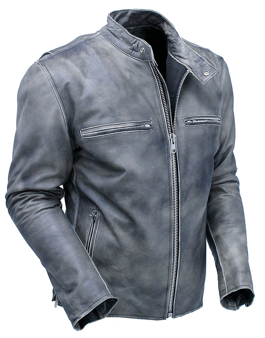 Vintage Brown Rebel Rider Cafe' Racer Motorcycle Jacket #MA11026ZDN - Image 3