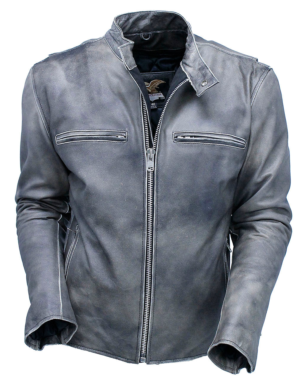 Vintage Brown Rebel Rider Cafe' Racer Motorcycle Jacket #MA11026ZDN - Image 6