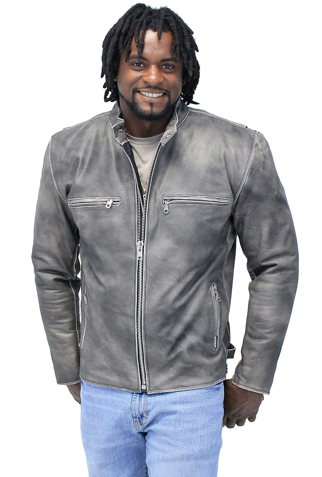 Vintage Brown Rebel Rider Cafe' Racer Motorcycle Jacket #MA11026ZDN - Image 7