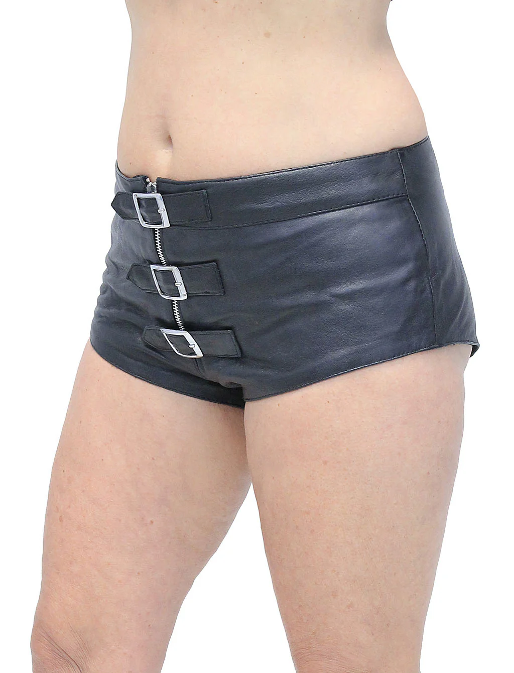 Buckle Front Leather Skimpy Hot Pants #SH31090BUK (20) - Image 3