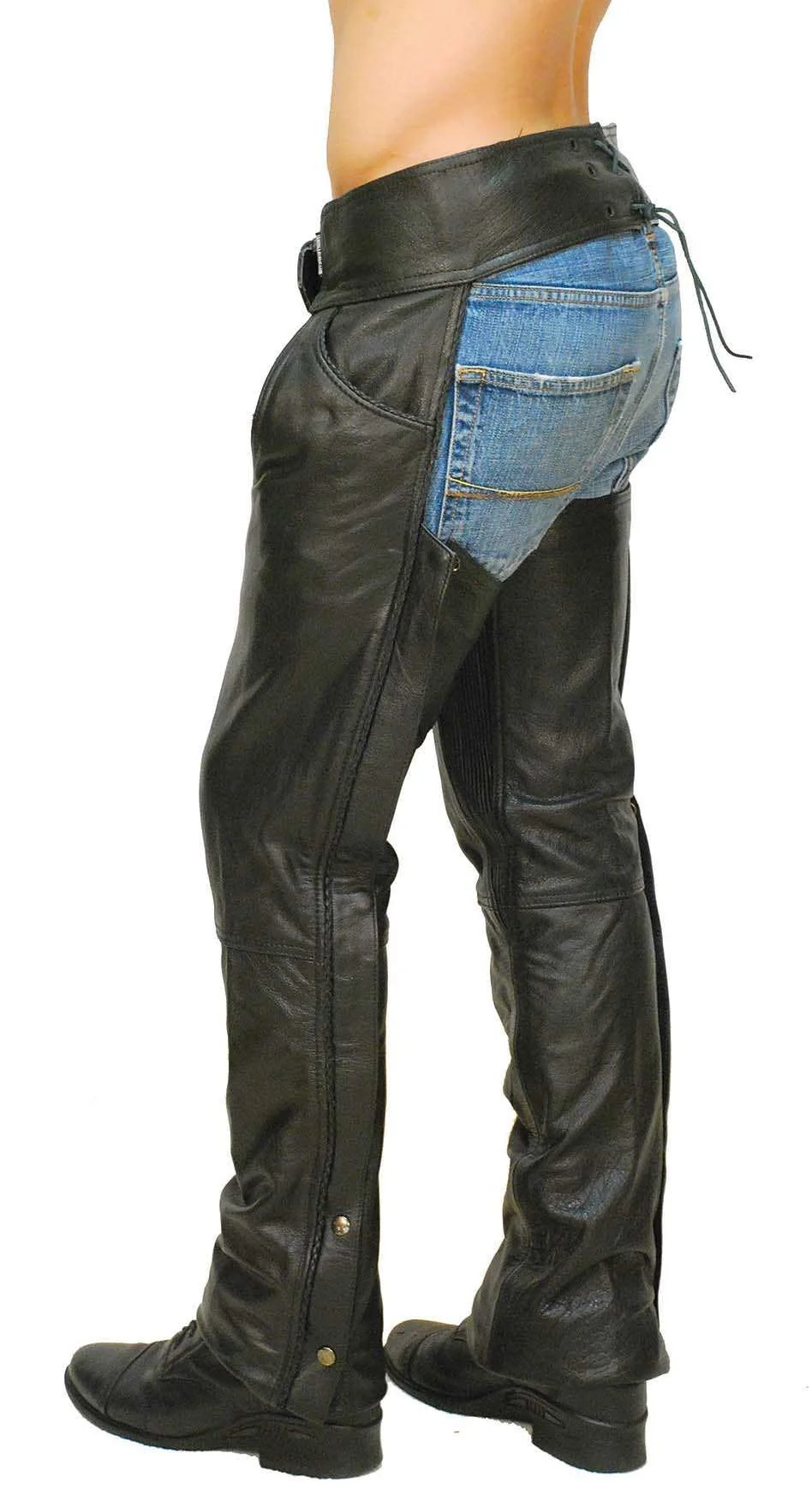 Premium Buffalo Leather Chaps w/Pant Pockets #C1125BP () - Image 2