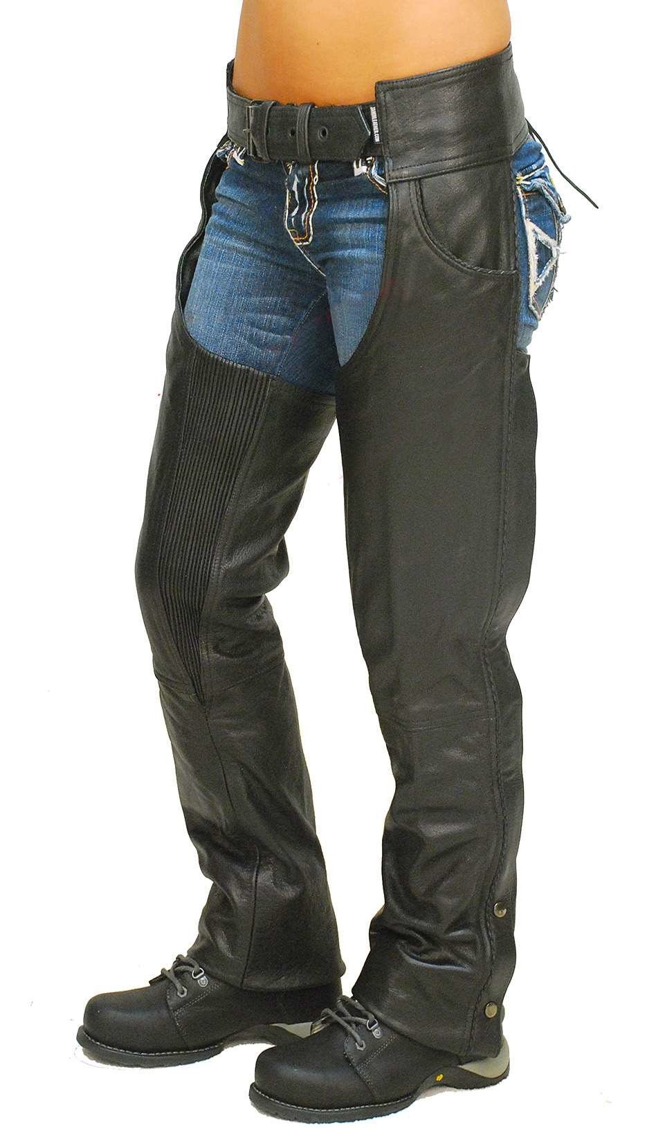 Premium Buffalo Leather Chaps w/Pant Pockets #C1125BP () - Image 3