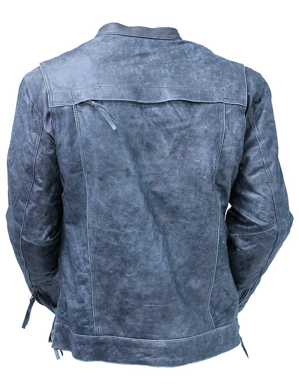 Concealed Pocket Gray Motorcycle Jacket w/Venting & Hood #M6906HVZGY () - Image 2