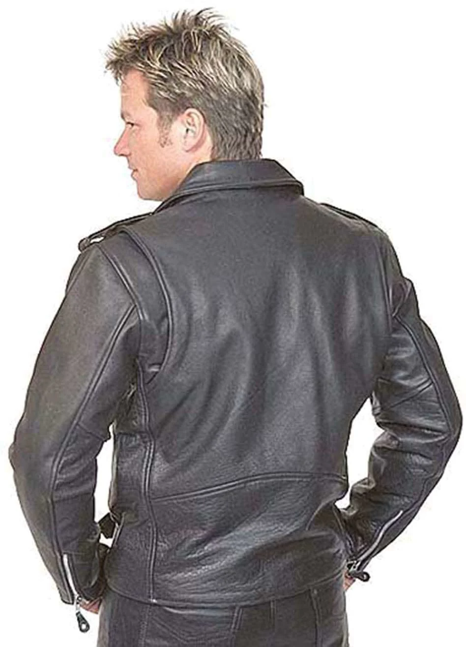 Classic Leather Motorcycle Jacket for Men #M110EC - Image 2