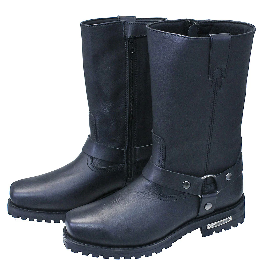Classic Premium Leather Men's Harness Boots with Zipper #BM10000HZK - Image 2