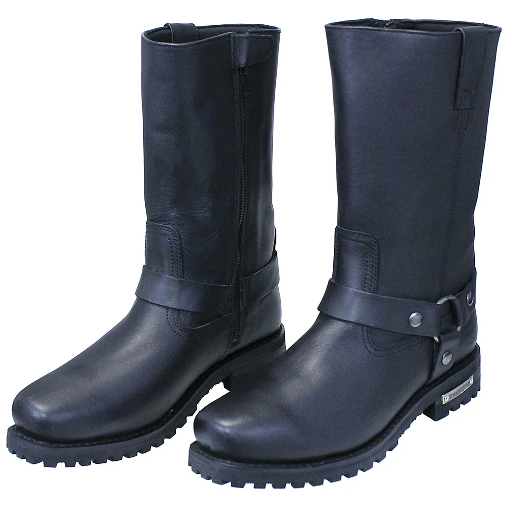 Classic Premium Leather Men's Harness Boots with Zipper #BM10000HZK - Image 3