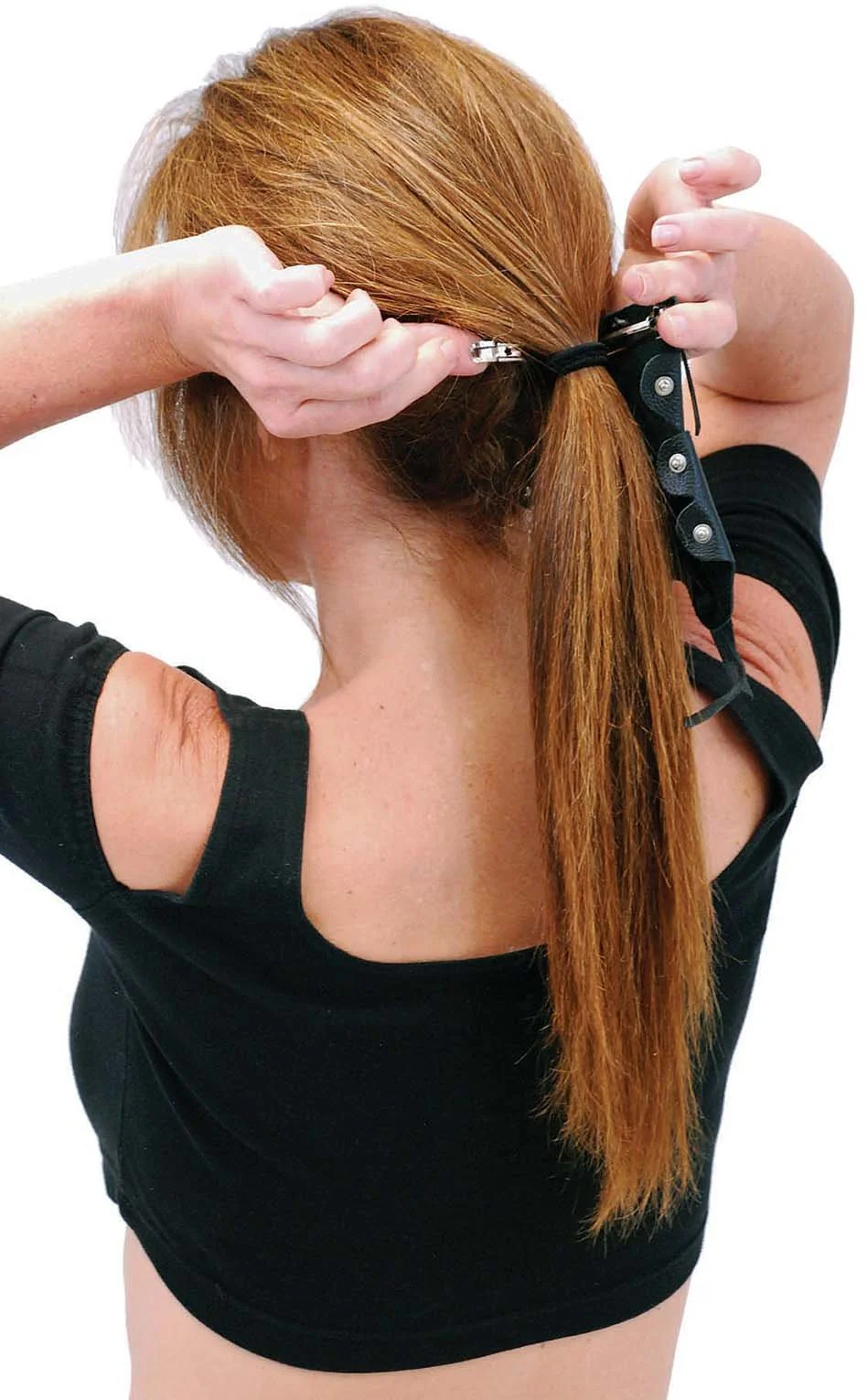 5.5 Inch Black Leather Hair Tube #AHW0091K - Image 3