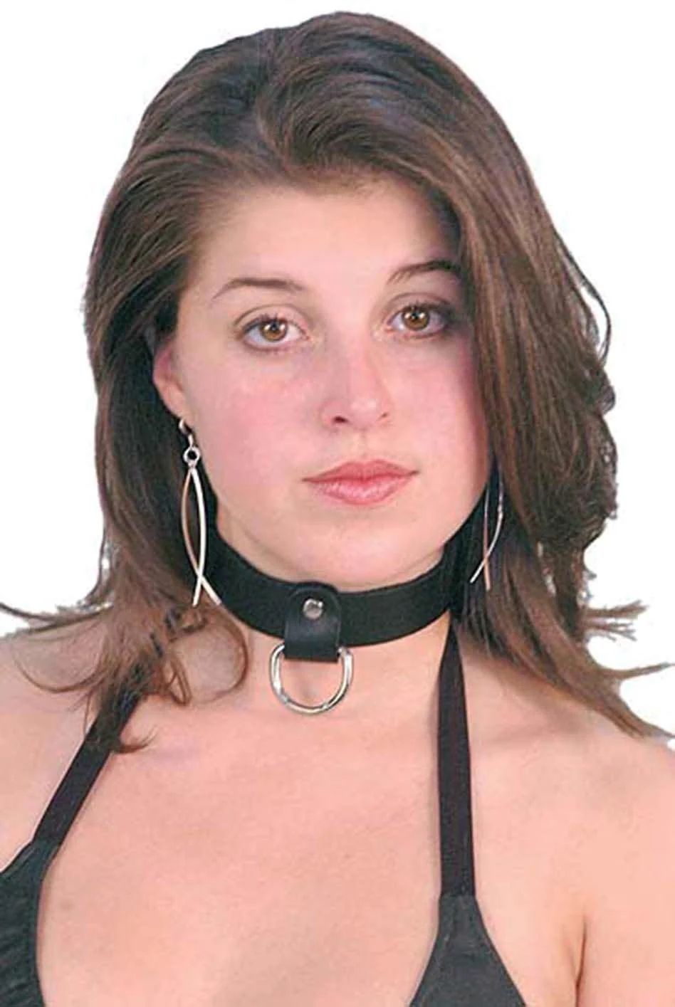 Leather Choker Collar with D Ring 2 #D501AC