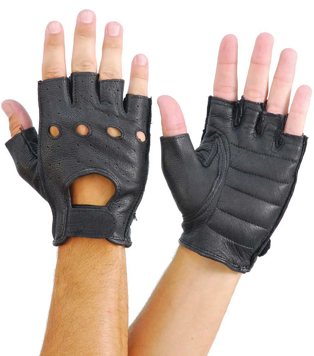 Deerskin Fingerless Leather Gloves #G31VNK - Image 3